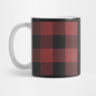 Red and Black Textured Buffalo Plaid Mug